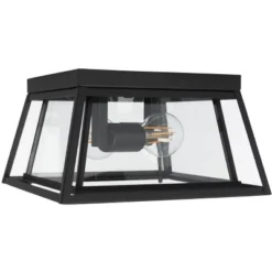 Rydler 11" Outdoor Flush Mount - PLT7029 - Black - Safavieh -My home decor GUEST a937bc40 4843 413f adbb 6c9b02924d61