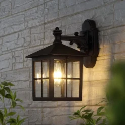 Penryn 10" Outdoor Sconce (Set Of 2) - PLT4032 - Black - Safavieh -My home decor GUEST a9c089d9 f8a0 4141 bd11 c373f2b72ec6