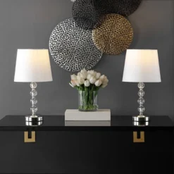 Nola Stacked Crystal Ball Lamp - 16 Inch Height - LIT4123 - Safavieh -My home decor GUEST ab0f139e 69f4 45bd 8b7e 7e3c83bdc41c