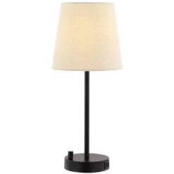 Fowley Table Lamp W/ USB Port - 18.75 Inch Height - TBL4461 - Black - Safavieh