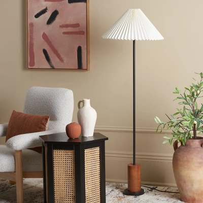 Willa 54" Floor Lamp - FLL3005 - Walnut/Black - Safavieh 2 Willa 54" Floor Lamp - FLL3005 - Walnut/Black - Safavieh - Image 2