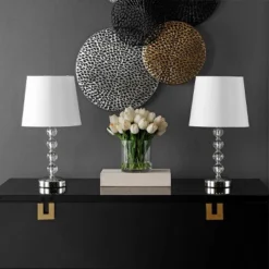 Nola Stacked Crystal Ball Lamp - 16 Inch Height - LIT4123 - Safavieh -My home decor GUEST adac5406 82da 472c 9048 85c0b7974617