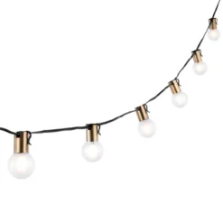 Farrynn LED Outdoor String Lights - 120" - 10 Light - PLT4044 - Brass/Black - Safavieh -My home decor GUEST add964d5 f2f2 449d a6ac 7455493a49f9