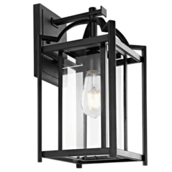 Portar Outdoor Wall Lantern - PLT4008 - Clear/Black - Safavieh