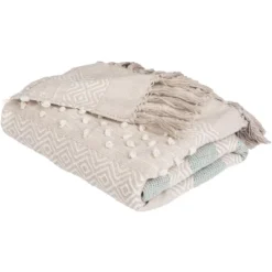 Billi Throw Blanket - Beige/ Teal - 50" X 60" - Safavieh -My home decor GUEST b059b886 74cd 4ffb 9d0f a67d3738fd06
