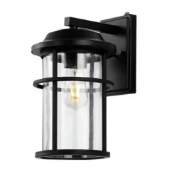 Cianna 9.5" Outdoor Sconce (Set Of 2) - PLT4017 - Black - Safavieh