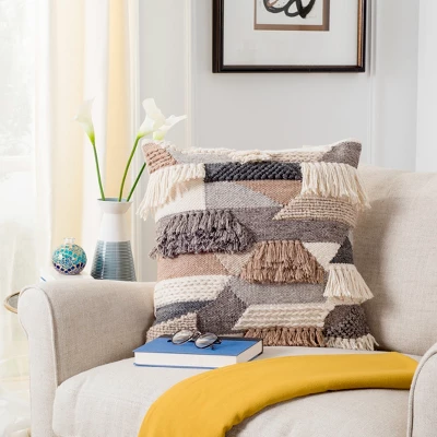 Honor Pillow - Grey/Ivory - 20" X 20" - Safavieh 1 Honor Pillow - Grey/Ivory - 20" X 20" - Safavieh