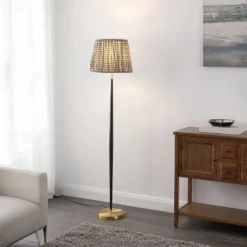 Carlyle 64" Floor Lamp - FLL4147 - Black/Brass - Safavieh -My home decor GUEST b1f3080d 151c 4977 92c5 3645e8deee50