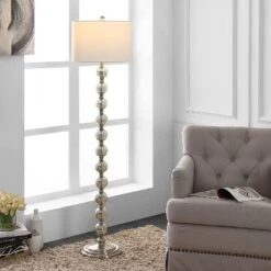 Cace Floor Lamp - Nickel/Ivory - Safavieh -My home decor GUEST b6f9f265 aa39 49c2 9b50 3ab4d656fa9b