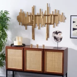 Ryona 33.5" Iron Wall Decor - WDC1028 - Antique Brass - Safavieh