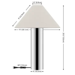 Cheri Table Lamp - 20.5 Inch Height - TBL4617 - Chrome/White - Safavieh -My home decor GUEST c4807094 6104 40c5 b6f0 5b0d05689a8b