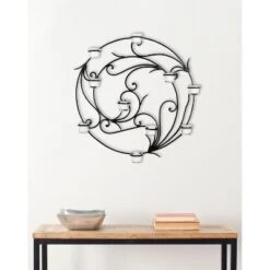 Swirl Scroll Tea Light Wall Decor - Black - Safavieh