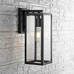 Norsan Outdoor Wall Lantern - PLT4006 - Clear/Black - Safavieh -My home decor GUEST c71eabfb b235 4d12 b745 6b68d6abf350