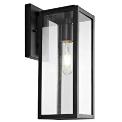 Norsan Outdoor Wall Lantern - PLT4006 - Clear/Black - Safavieh