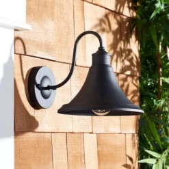 Graylyn 9" Outdoor Wall Sconce (Set Of 2) - PLT7016 - Black - Safavieh -My home decor GUEST ca0d114f 5885 46c0 a685 96a46aa44913