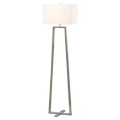 60" Lyell Floor Lamp Nickel (Includes CFL Light Bulb) - Safavieh