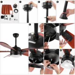 Durden Led Light 57" Ceiling Fan - CLF1029 - Black - Safavieh -My home decor GUEST cc362df5 e2a2 41be 96d1 3fcfc398d659