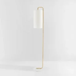Troilus 64" Floor Lamp - FLL7005 - Gold/White Marble - Safavieh