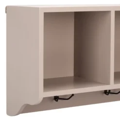 Alice Wall Shelf With Storage Compartments And Coat Hangers- AMH6556 - Grey - Safavieh -My home decor GUEST ceef75c0 ca97 40b8 913a 1dce6703d887