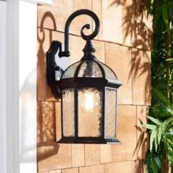 Falyn 8" Outdoor Wall Sconce (Set Of 2) - PLT7004 - Black - Safavieh -My home decor GUEST d26855b9 3e3c 4f8a aec0 dd60fa7236b7