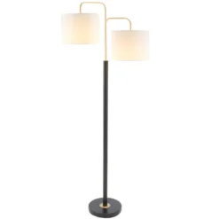 Geordi 64" Floor Lamp - FLL7002 - Black/Gold - Safavieh