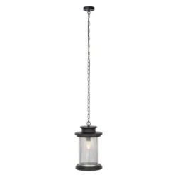 Queren 9.25" Outdoor Pendant - PLT7025 - Black - Safavieh