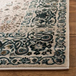 Beige/Blue Floral Loomed Area Rug 8'X10' - Safavieh