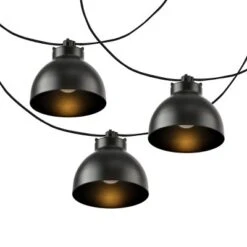 Claudie LED Outdoor String Lights - 120" - 10 Light - PLT4049 - Black - Safavieh -My home decor GUEST d36d880b ce70 4a6c bec3 2af472cb7554