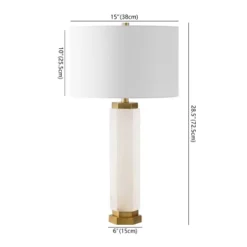 Lynsey Alabaster Table Lamp - CTL1031 - Gold/White - Safavieh Couture -My home decor GUEST d9d1b9f1 b356 4538 bdcc 8eaa1f401533