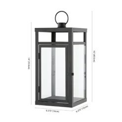 Fraleigh 16" Indoor/Outdoor Lantern (Set Of 2) - PLT4073 - Black - Safavieh -My home decor GUEST db32907a b26f 4e93 9b07 c4d4aaad6df7