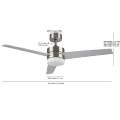 Radcliff Led Light 52"Ceiling Fan - CLF1021 - Nickle - Safavieh -My home decor GUEST dc8f5412 7343 4221 a6de bb61ffae9741