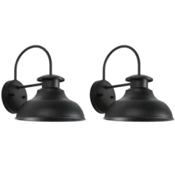 Linden 10" Outdoor Wall Sconce (Set Of 2) - PLT7001 - Black - Safavieh -My home decor GUEST dd7c3fca f6a5 49f4 9199 b656cdb22ce2
