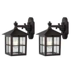 Penryn 10" Outdoor Sconce (Set Of 2) - PLT4032 - Black - Safavieh