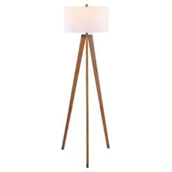 Cameo 62.5" Floor Lamp - FLL4102 - Walnut - Safavieh