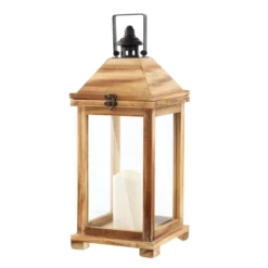 Elida 18.25" Indoor/Outdoor Lantern - PLT4081 - Light Brown - Safavieh -My home decor GUEST de8125f8 ed78 4aa9 a0b6 bd45821469ef