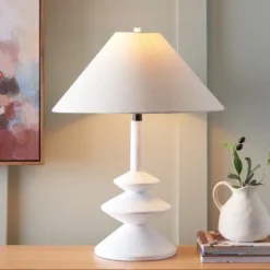 Jessy Table Lamp - 25 Inch Height - TBL7027 - White - Safavieh -My home decor GUEST df6385e5 74a7 4f8c 8698 c79adc40f63d