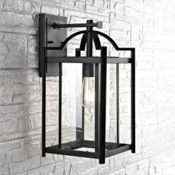 Portar Outdoor Wall Lantern - PLT4008 - Clear/Black - Safavieh -My home decor GUEST df8e99ec 9153 4b23 ac75 9961d825158f