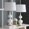 Set Of 2 Myla Table Lamp (Includes LED Light Bulb) White/Gold Leaf - Safavieh