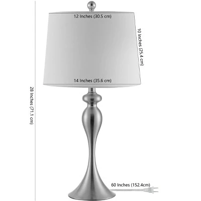 Bayan Iron Table Lamp - Nickel - Safavieh 2 Bayan Iron Table Lamp - Nickel - Safavieh - Image 2