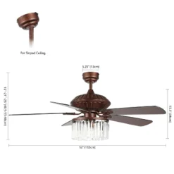 Laurila 3 Light 52" Ceiling Fan - CLF1025 - Rust - Safavieh -My home decor GUEST e605b7ba b6b9 463c 8b60 39ea3b8080a9
