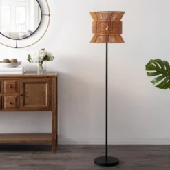 Boyer 60" Floor Lamp - FLL4100 - Natural/Black - Safavieh -My home decor GUEST e6d42b2e 1532 43ba 8225 f23fc74d0724