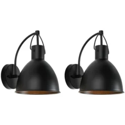 Priestly 7.87" Outdoor Sconce (Set Of 2) - PLT7020 - Black - Safavieh
