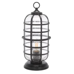 Rigel 6" Outdoor Table Lamp - PLT7033 - Black - Safavieh -My home decor GUEST e9625fd7 c6f8 4277 8fbc 2a2a4fea612d