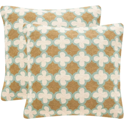 Carna Pillow (Set Of 2) - Amist Green - 20" X 20" - Safavieh 1 Carna Pillow (Set Of 2) - Amist Green - 20" X 20" - Safavieh