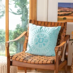 Shayla Pillow - Teal - 18" X 18" - Safavieh -My home decor GUEST eba81ff6 4b12 417e 9820 959298a7868e