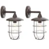 Liese 6.5" Outdoor Wall Sconce (Set Of 2) - PLT7000 - Bronze - Safavieh