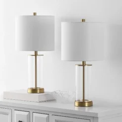 Anders 22.25" Table Lamp (Set Of 2) - TBL4620 - Clear/Brass - Safavieh -My home decor GUEST ee50d8cb 8943 4090 b71b 9555245864d1