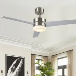 Radcliff Led Light 52"Ceiling Fan - CLF1021 - Nickle - Safavieh -My home decor GUEST ee884cb6 a6eb 4551 a0a2 55a5d3b6caa0