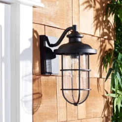Adelle 8.5" Outdoor Sconce (Set Of 2) - PLT7012 - Black - Safavieh -My home decor GUEST f0250f6d 8a6b 447e a4f7 8da50baf9a1d