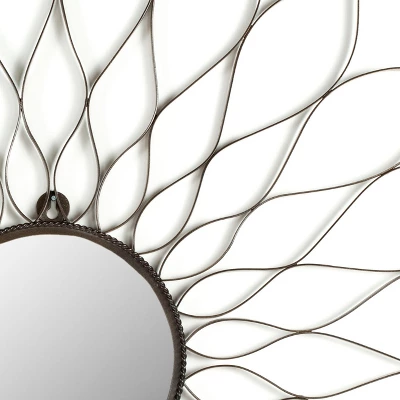 Sunburst Flower Decorative Wall Mirror Brown - Safavieh 2 Sunburst Flower Decorative Wall Mirror Brown - Safavieh - Image 2